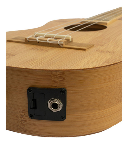 Ukelele Tenor Electroacustico Bamboo Con Funda Acolchada Color Dorado