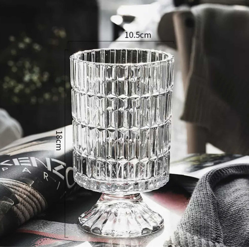 Florero De Cristal Transparente (vertical Edge)