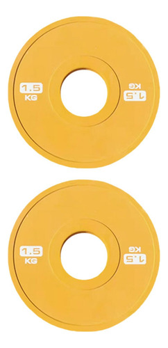 2 Discos De Pesas Para Barra De 5 Cm, 1,5 Kg Amarillo