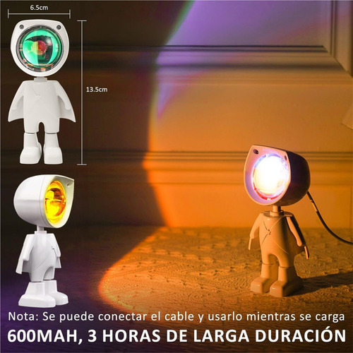 Proyector De Luz De Atardecer, Luz Nocturna Led De 7 Colores