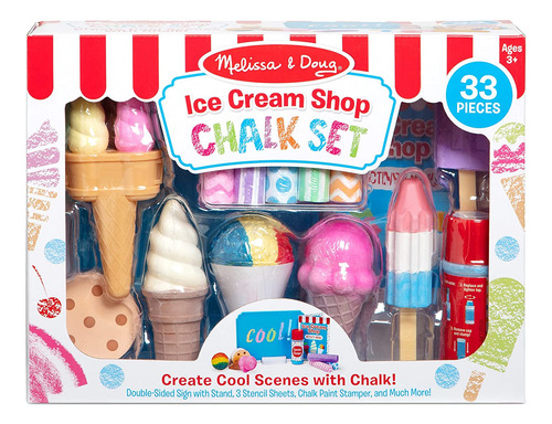 Melissa Doug Ice Cream Shop Juego De Tizas Y Soportes Multic