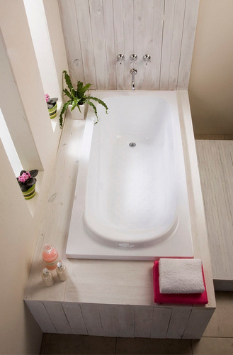 Bañera Piazza Esmaltada 150x70x36 Para Embutir Acrilico Color Blanco
