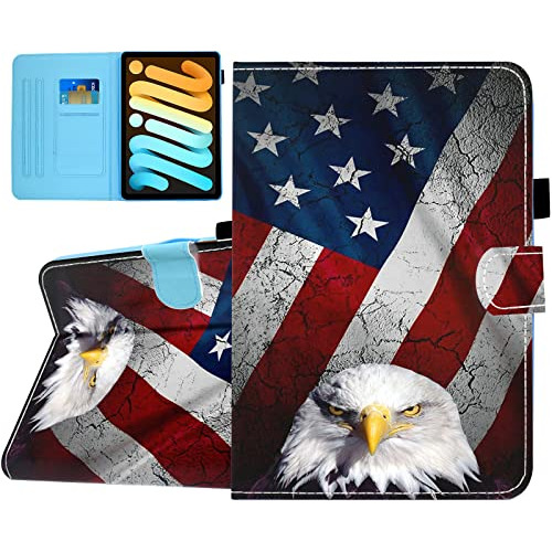 Funda Para Smauncucn iPad Mini 6 Bald Eagle Retro American F