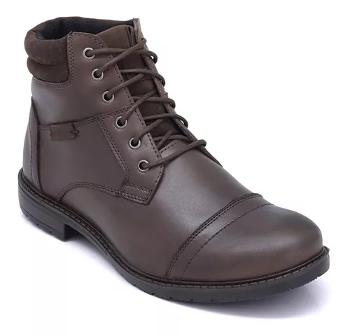 Bota Masculina Coturno Couro Legítimo Impermeável Top JDK355