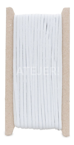 Imagen 2 de 8 de Elástico Liso Marca Bentley - Art 10 De 4mm X 50 Mts Blanco