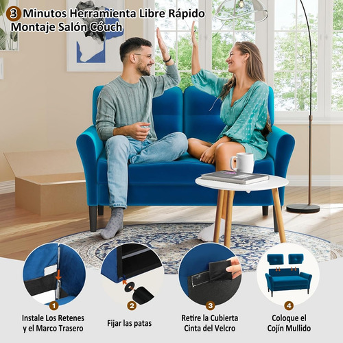 Sofá Pequeño Sofá Loveseat Sofás De Terciopelo Suave Comedor