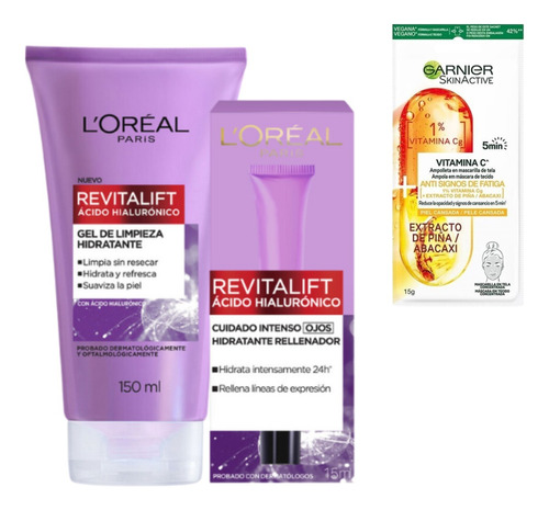 Combo Loreal Gel Limpiador Revitalift + Contorno De Ojos 