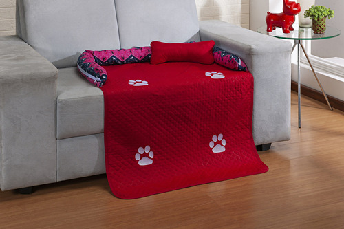 Cama Caminha Colchonete Almofada Pet Cães E Gatos Tamanho G Lavavel C/ Enchimento Triangulo Rosa E Azul Marinho Casa Laura Enxovais