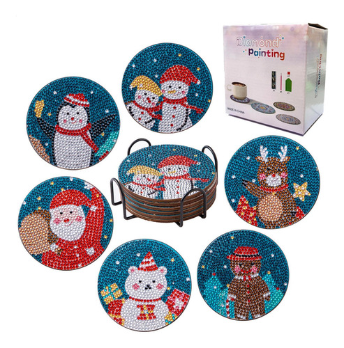 Cuadros De Diamantes De Navidad Posavasos 6 Posavasos De Nav