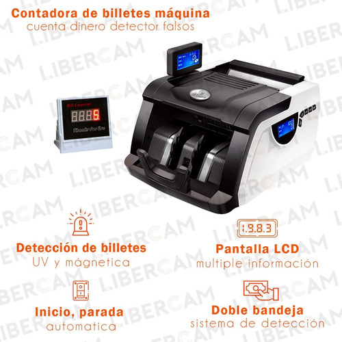 Imagen 3 de 10 de Contadora De Billetes Máquina Cuenta Dinero Detector Falsos