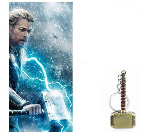 Llavero Martillo De Thor Avengers Hammer Mjollnir Rayo Color Dorado