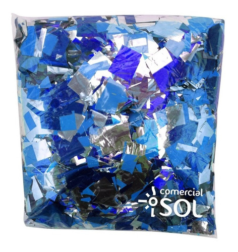 Imagem 1 de 1 de Papel Picado Azul Sky Paper 1kg Efeito Confete Metalizado