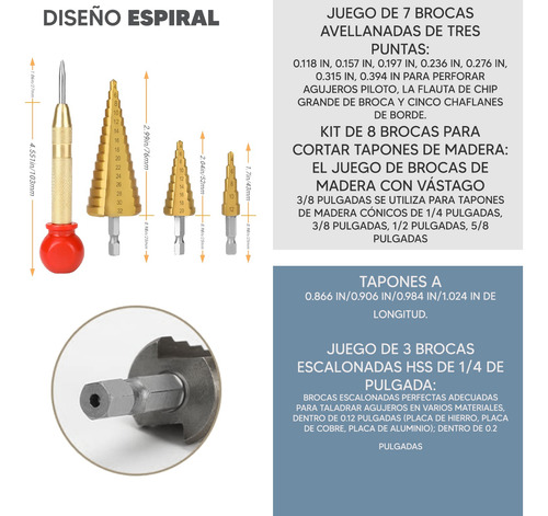 Pack 26 Brocas Avellanadora Escalonada Circular Sacabocado