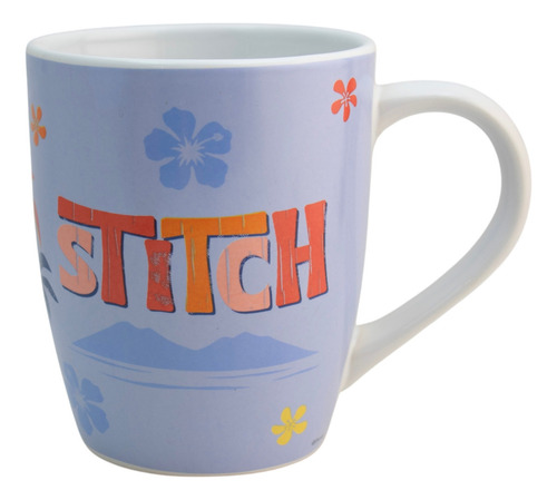 Taza Cerámica Personajes Animados Con Caja De 740 Ml Color Azul Lilo Y Stitch Live Action