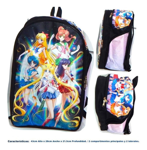 Sailor Moon Mochila Backpack Serena Marte Jupiter Mercurio