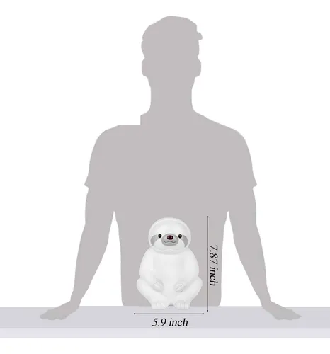 Piggy Bank Winsterch, Cerámica Blanca Con Forma De Perezoso,