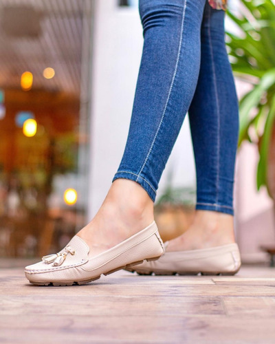 Mocasín Moda Casual Color Nude Cómodos Para Mujer Estilo