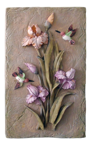 C&h Bonito Cuadro, Diseño Labrado De Flores Con Colibríes