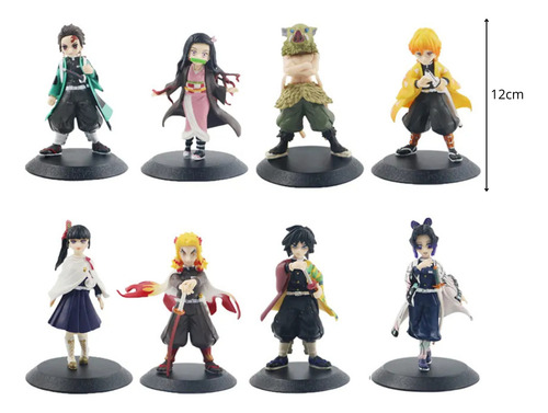 Set 8 Figuras Demon Slayer Nezuko Tanjiro Inosuke Shinobu
