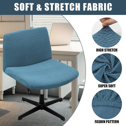 Funda Elástica Azul Para Silla De Escritorio Sin Brazos