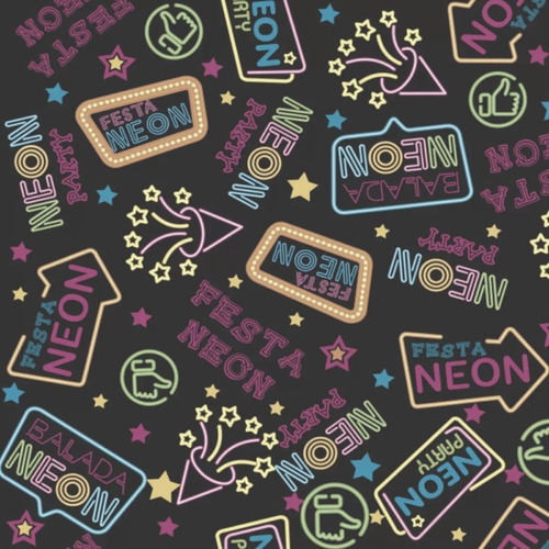 Imagem 3 de 3 de Toalha De Mesa Para Festas Em Tnt Festa Neon 1,40 X 2,20m