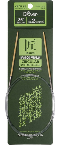 Clover Takumi Bamboo Agujas De Tejer Circulares De 36 Pulgad