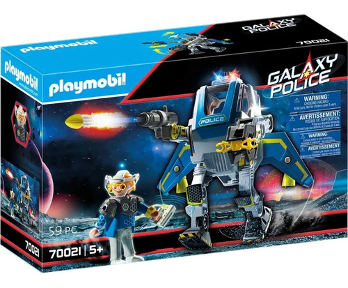Imagem 1 de 10 de Playmobil Galaxy Police Robô Da Polícia Galáctica 70021 