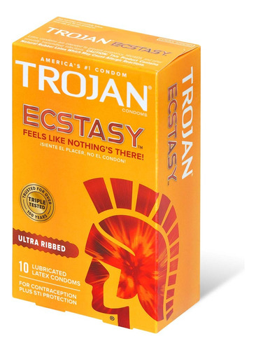 Preservativos De Latex Lubricados Ecstasy 10u Trojan