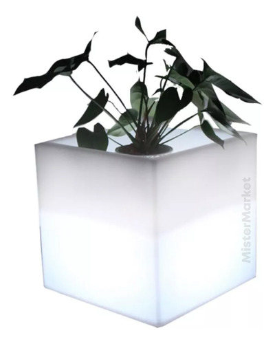 Maceta Cubo Luminoso 30cm Evento Jardin Deco Led Rayun Ct