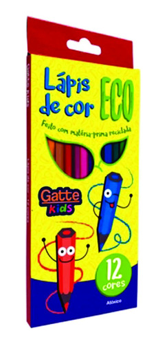 Lápis Gatte 12 Cores: Kit Escolar 10 Caixas Em Oferta!