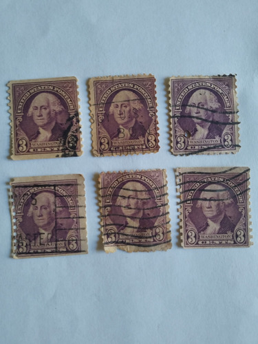Estampillas George Washington 3 ¢ Eeuu De Colección 1932