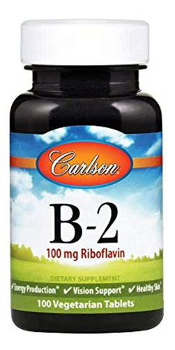 Carlson Labs Vitamina B-2, 100 mg, 2211, 100, 1, 1