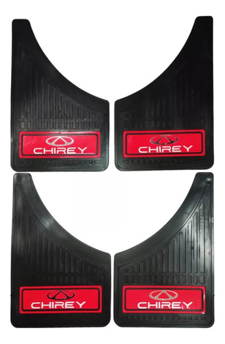 4 Loderas Para Autos Chirey Negro Rojo Plateado