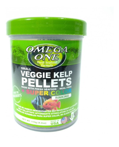 Super Color Veggie Kelp Pellets 119gr Omega One Peces De 