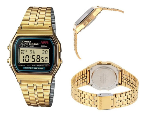 Reloj Casio Vintage Retro Clásico Dorado Digital Alarma Luz