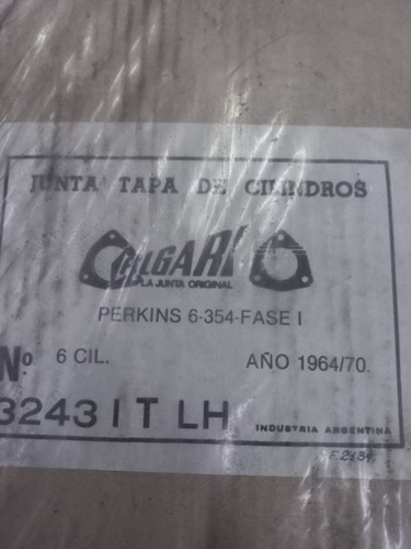 Junta Tapa De Cilindros Perkins 6-354 Fase 1 Oferta!!