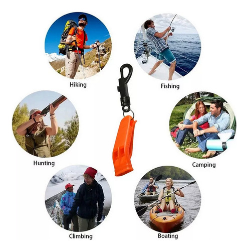Silbato De Emergencia Con Bucle Giratorio, Rescate, Flotador Color Naranja