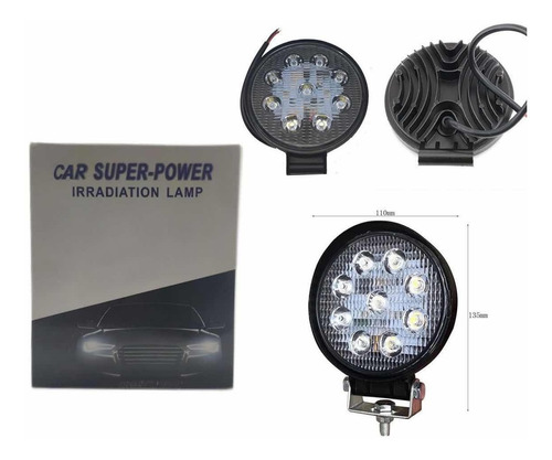 Pack 2 Foco Led Neblinero 27w Redondos 9 Led