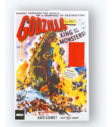 Figura Godzilla 1956 Neca King Of Monsters Con Poster