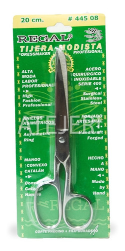 Imagen 3 de 4 de Tijera Modista Marca Regal Art 445 08 De 20 Cm