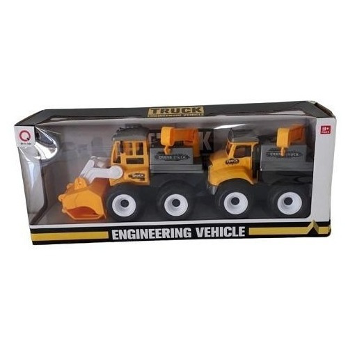 Imagen 2 de 4 de Camion Excavadora Con Pala Grua Gancho Friccion Juguete Niño