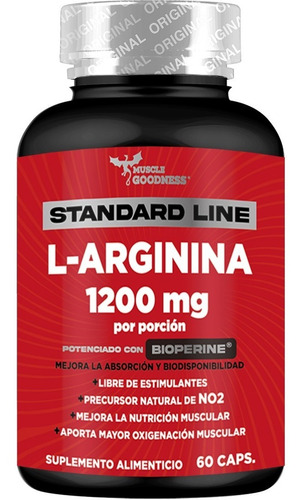 L-arginina  | Standard Line  | 1200 Mg  | 60 Caps | Sin Sabor