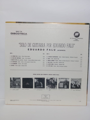 Eduardo Falu- Solos De Guitarra Por...- Lp, Argentina