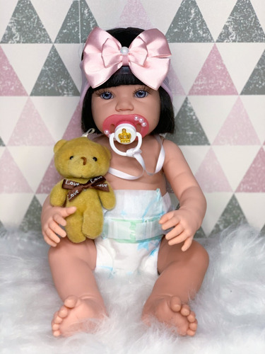 Imagem 2 de 7 de Bebê Reborn Realista Barato + 18 Itens Bolsa Maternidade