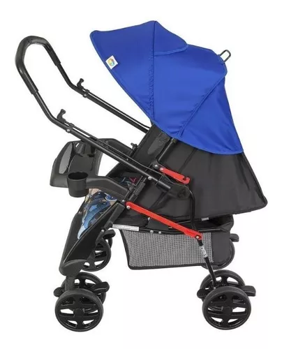 Carrinho Supreme Azul Para Bebê Com Escosto Regulável Tutti