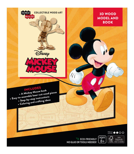 Walt Disney: Mickey Mouse Libro Y Model Armar Madera