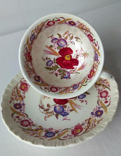 Taza Y Plato De Té Porcelana Inglesa Wedgwood Cornflower (Usado)