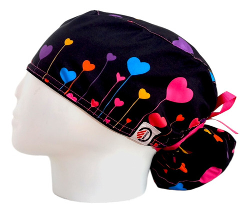 Gorro Quirúrgico Globos Corazones Antifluido + Lanyard 