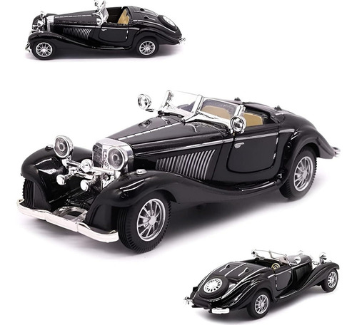 Coche Clásico Antiguo Puxu 1:28 Retroceso Metal Negro