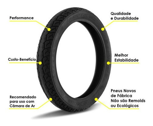 Jogo De Pneu Biz 100 125 Pop 100 110 Dianteiro + Traseiro